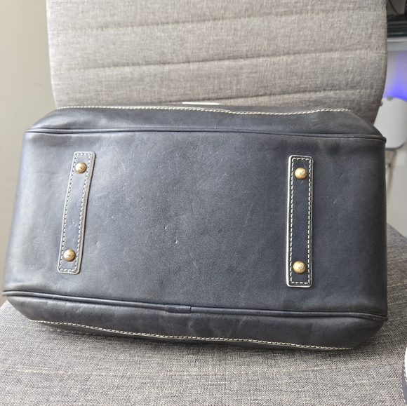 Dooney & Bourke Savannal Leather Satchel - Dark Navy - Picture 6 of 13